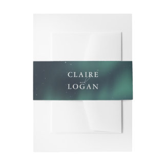 Bandeau De Faire-part Aurora Northern Lights Wedding