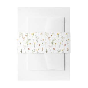 Bandeau De Faire-part Autumn Wildflower Wedding Invitation Belly Band