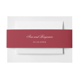 Bandeau De Faire-part Ava Christmas Red Winter Wedding Invitation Belly