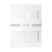 Bandeau De Faire-part AVERA moderne noir et blanc Mariage Monogramme (Devant example)