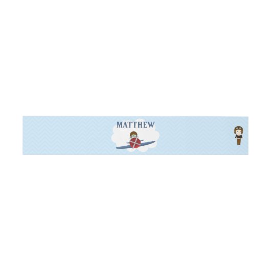 Bandeau De Faire-part Aviateur et son avion (Plat)