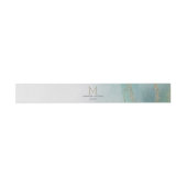 Bandeau De Faire-part Awash Elegant Aquarelle dans Ocean Mariage Monogra (Plat)