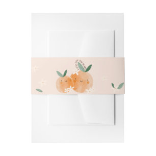 Bandeau De Faire-part Baby shower botanique Little Cutie Orange Citrus
