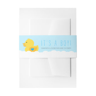 Bandeau De Faire-part Baby shower de bain en caoutchouc Ducky Bubble Boy
