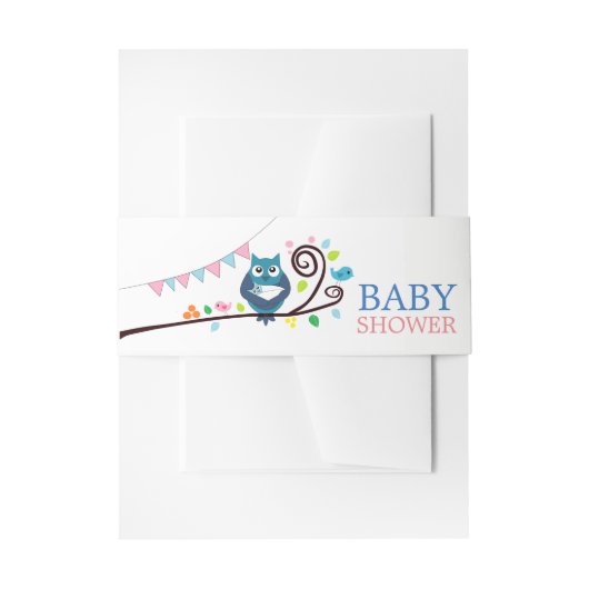 Bandeau De Faire-part Baby shower de Chouette lunaire (Devant example)