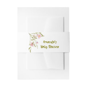 Bandeau De Faire-part Baby Shower Fleurs Sauvages Élégantes
