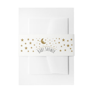 Bandeau De Faire-part Baby shower Gold Moon et Stars