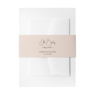 Bandeau De Faire-part Baby-Shower Minimaliste Moderne   Rose Poudré