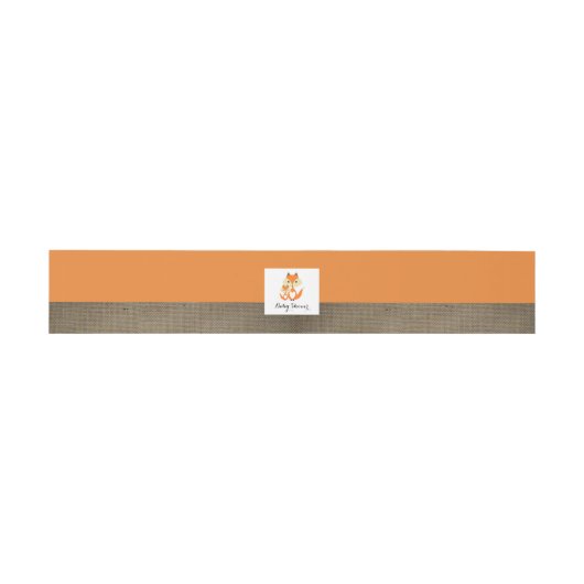 Bandeau De Faire-part Baby shower Orange Fox Burlap (Plat)