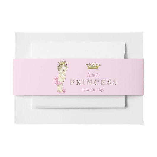 Bandeau De Faire-part Baby shower princesse rose (Devant Example)