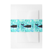 Bandeau De Faire-part baleines noires bleu (Devant example)