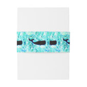 Bandeau De Faire-part baleines noires bleu (Dos Example)