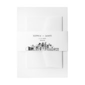 Bandeau De Faire-part Bande Belly de Dallas Skyline, 2"x11.5" (Devant example)