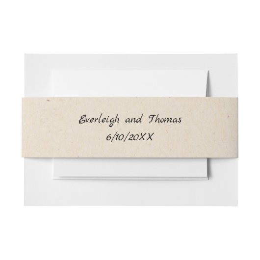 Bandeau De Faire-part Bande de vélins en carton beige rustique Faux Kraf (Devant Example)