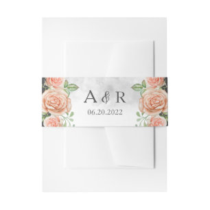 Bandeau De Faire-part Bande de ventre à Faire-part de mariage rose pâle