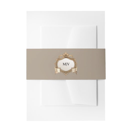 Bandeau De Faire-part Bande de ventre à monogramme (Devant example)