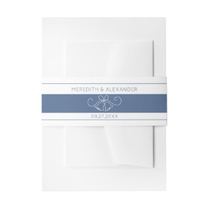 Bandeau De Faire-part Bande de ventre blanc avec accents bleus