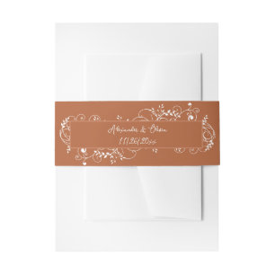 Bandeau De Faire-part Bande de ventre de Faire-part de mariage rouille