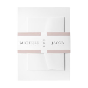 Bandeau De Faire-part Bande de ventre de mariage Airy Pastel Blush