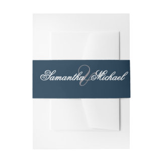 Bandeau De Faire-part Bande de ventre de mariage marine – Premiers noms