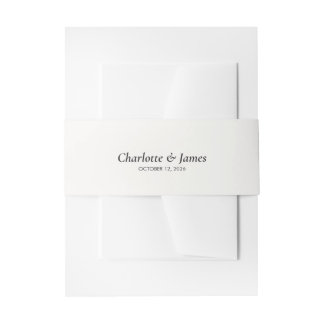 Bandeau De Faire-part Bande de ventre de mariage minimaliste crème