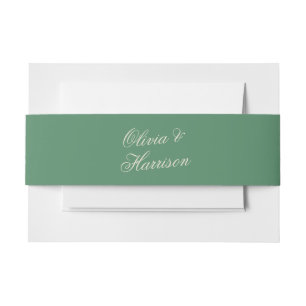 Bandeau De Faire-part Bande de ventre de mariage sportive et preppy vert