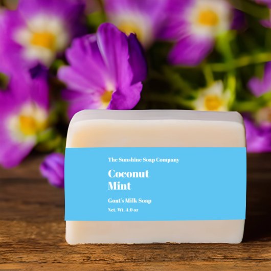 Bandeau De Faire-part Bande de ventre de savon bleu clair moderne