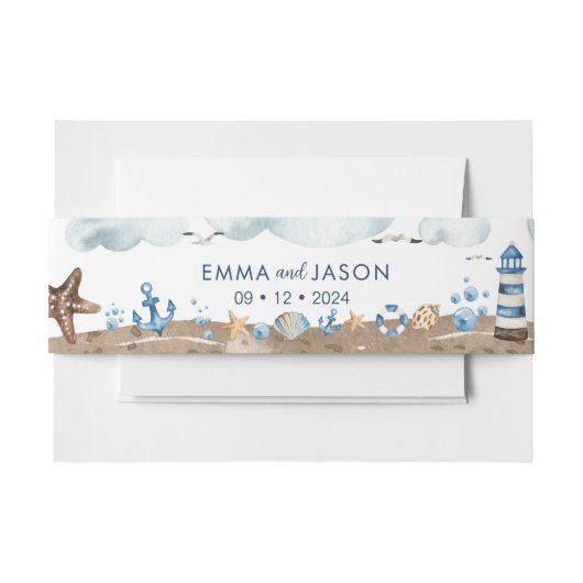 Bandeau De Faire-part Bande de ventre d'invitation nautique (Devant Example)