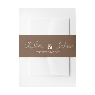Bandeau De Faire-part Bande de ventre d'invitation Vieil Argent Brun Rus