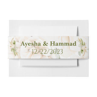 Bandeau De Faire-part Bande de ventre en Faire-part de mariage de fleurs