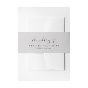 Bandeau De Faire-part Bande de ventre gris argent minimal