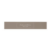 Bandeau De Faire-part Bande de ventre Mariage Brown Tan Script moderne (Plat)