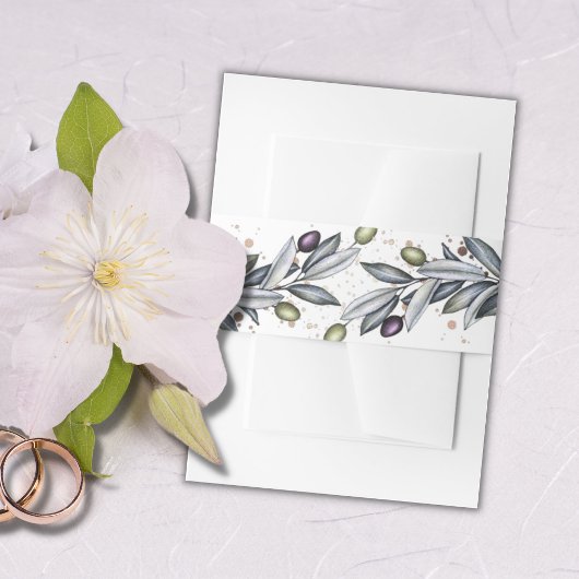 Bandeau De Faire-part Bande de ventre Mariage de la branche d'Olive