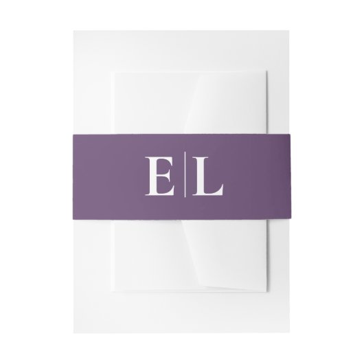 Bandeau De Faire-part Bande de ventre violet de Monogramme Faire-part de (Devant example)