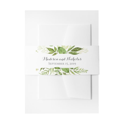 Bandeau De Faire-part Bande d'Enveloppe Mariage verte, Verdure rustique (Devant example)