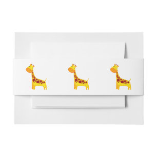 Bandeau De Faire-part Bande dessinée mignonne de girafe