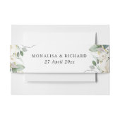 Bandeau De Faire-part Bande du ventre à fleurs blanches (Devant Example)