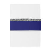 Bandeau De Faire-part Bande Faire-part de mariage Bleue Argent (Dos Example)