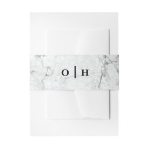 Bandeau De Faire-part Bande faire-part de mariage en marbre monogramme