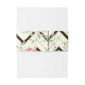 Bandeau De Faire-part Bande florale noire et rose (Dos Example)