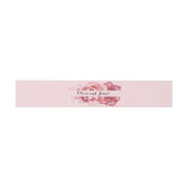 Bandeau De Faire-part Bande rouge de ventre de rose de rose d'aquarelle (Plat)