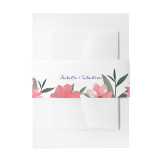 Bandeau De Faire-part Bande ventrale de mariage floral lavande blush
