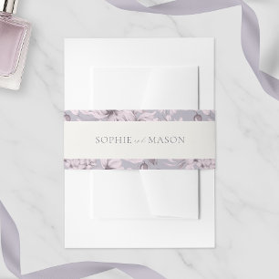 Bandeau De Faire-part Bande ventrale de mariage florale gris lavande
