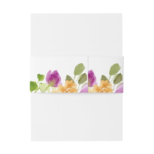 Bandeau De Faire-part Bandeau de ventre d'invitation Fleurs violettes et (Dos Example)