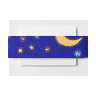 Bandeau De Faire-part Bandeaux de motifs de gravure de lune et d'étoiles