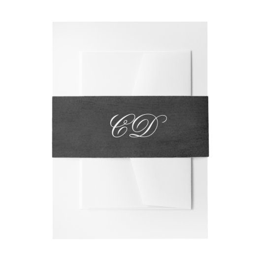 Bandeau De Faire-part Bandes Belly Invitation - Initiales Chalkboard (Devant example)