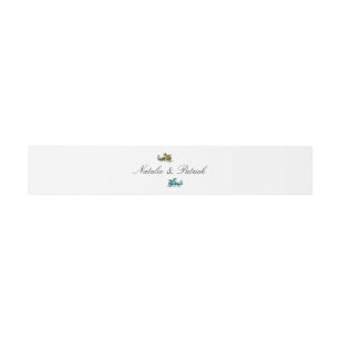 Bandeau De Faire-part Bandes de Mariage de Dragon Turquoise d'or