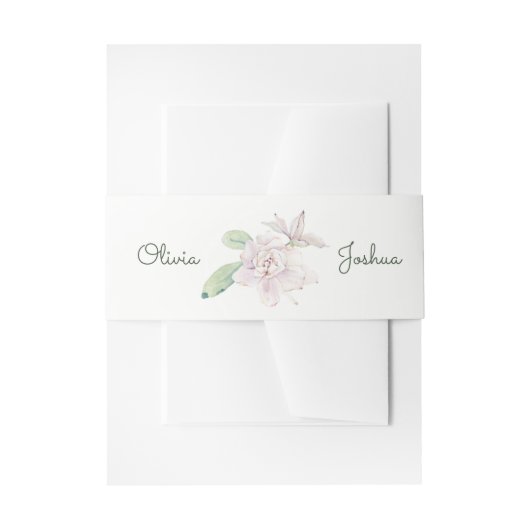 Bandeau De Faire-part Bandes de ventre de fleurs d'aquarelle (Devant example)