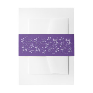 Bandeau De Faire-part Bandes de ventre Mariage de fleurs violettes