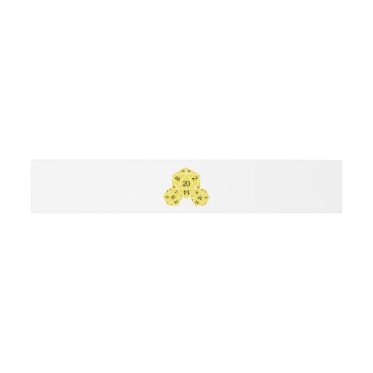Bandeau De Faire-part Bandes de ventre Mariage Jaune D20 Dice (Plat)